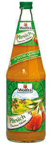 Wolfra Pfirsich Premium-Nektar 6 x 1 Liter (Glas)